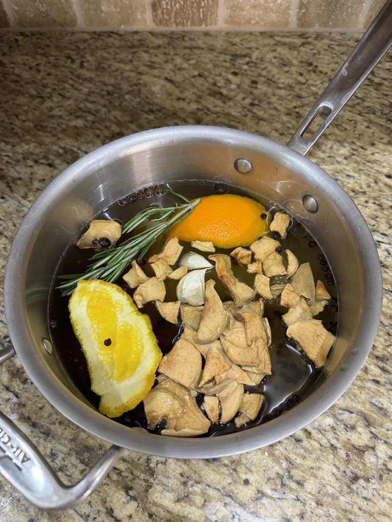 Brine in stockpot