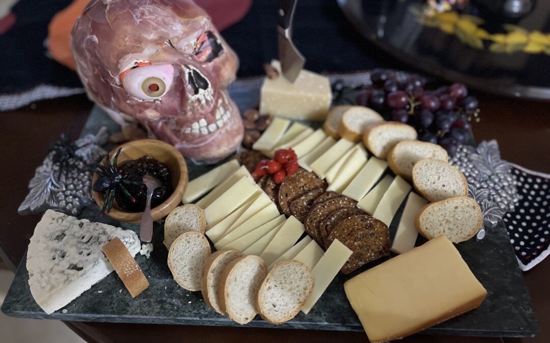 “Skullcuterie” Board with Deviled Egg Eyeballs